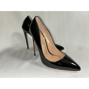 Coleter Women’s Pointy Wedding Black Patent Stiletto Pumps Size 6
